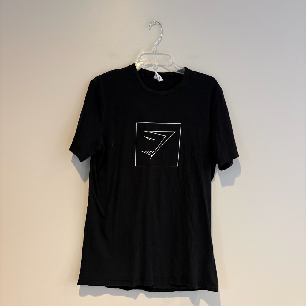 Gymshark Black Tee with White Graphic